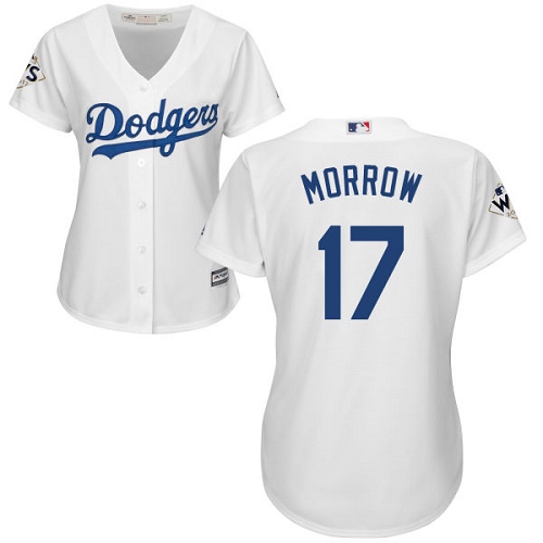 Women's Majestic Los Angeles Dodgers #17 Brandon Morrow Authentic White Home 2017 World Series Bound Cool Base MLB Jersey