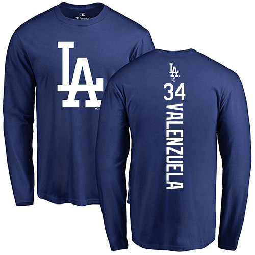 Women's Majestic Los Angeles Dodgers #34 Fernando Valenzuela Replica Royal Blue Fashion MLB Jersey