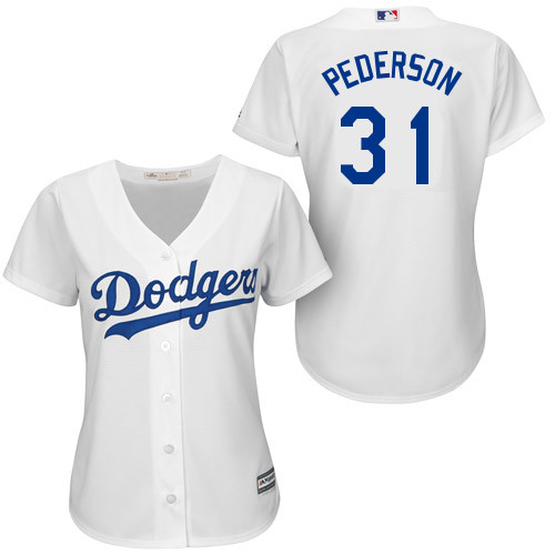 Women's Majestic Los Angeles Dodgers #31 Joc Pederson Authentic White Home Cool Base MLB Jersey