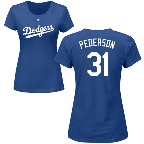 Women's Majestic Los Angeles Dodgers #31 Joc Pederson Replica White Home Cool Base MLB Jersey