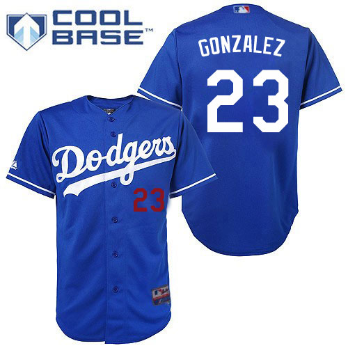Youth Majestic Los Angeles Dodgers #23 Adrian Gonzalez Replica Royal Blue Cool Base MLB Jersey