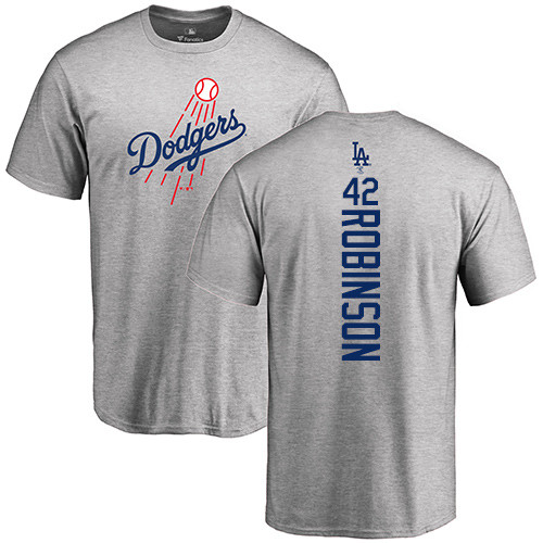 Women's Majestic Los Angeles Dodgers #42 Jackie Robinson Replica Grey MLB Jersey