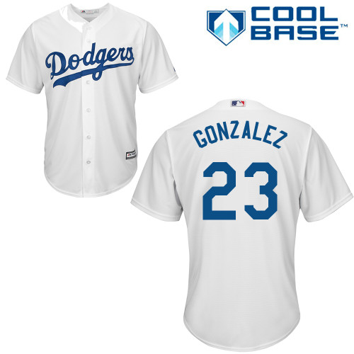 Youth Majestic Los Angeles Dodgers #23 Adrian Gonzalez Authentic White Home Cool Base MLB Jersey