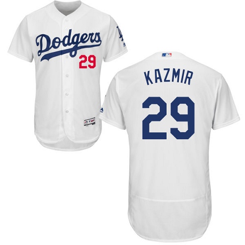 Men's Majestic Los Angeles Dodgers #29 Scott Kazmir White Flexbase Authentic Collection MLB Jersey
