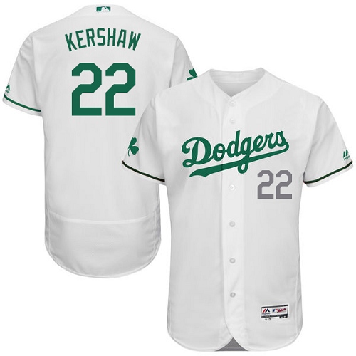 Men's Majestic Los Angeles Dodgers #22 Clayton Kershaw White Celtic Flexbase Authentic Collection MLB Jersey
