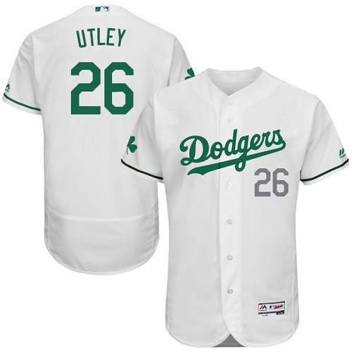 Men's Majestic Los Angeles Dodgers #26 Chase Utley White Celtic Flexbase Authentic Collection MLB Jersey