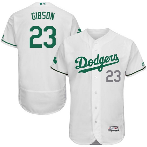 Men's Majestic Los Angeles Dodgers #23 Kirk Gibson White Celtic Flexbase Authentic Collection MLB Jersey