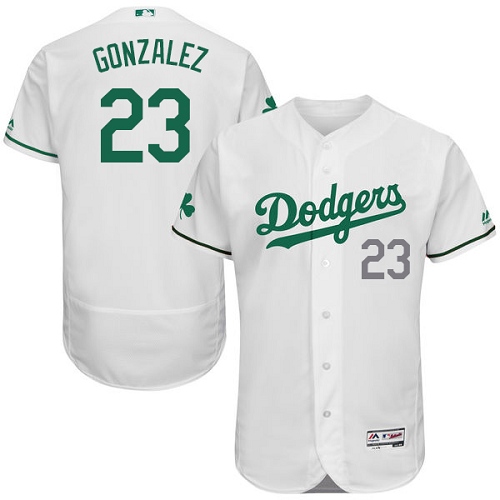 Men's Majestic Los Angeles Dodgers #23 Adrian Gonzalez White Celtic Flexbase Authentic Collection MLB Jersey