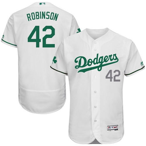 Men's Majestic Los Angeles Dodgers #42 Jackie Robinson White Celtic Flexbase Authentic Collection MLB Jersey