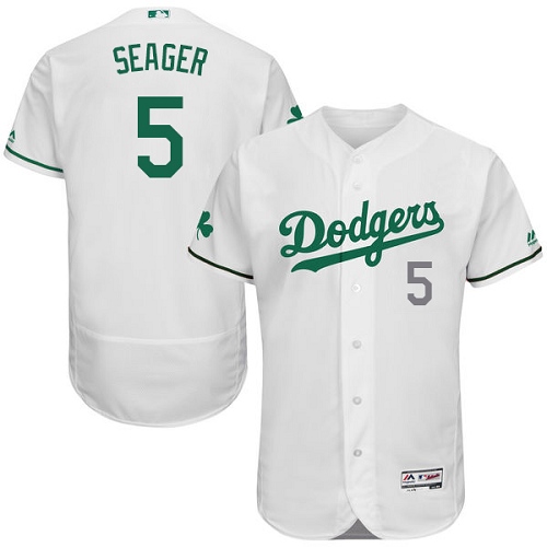 Men's Majestic Los Angeles Dodgers #5 Corey Seager White Celtic Flexbase Authentic Collection MLB Jersey