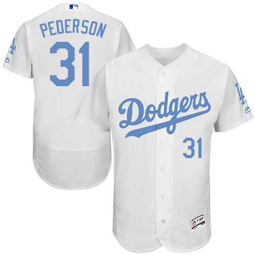Men's Majestic Los Angeles Dodgers #31 Joc Pederson Authentic White 2016 Father's Day Fashion Flex Base MLB Jersey