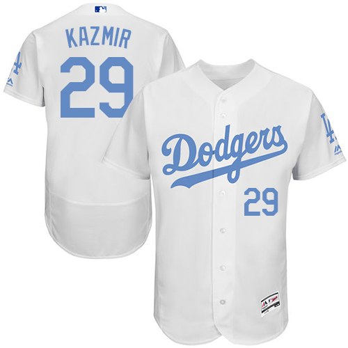 Men's Majestic Los Angeles Dodgers #29 Scott Kazmir Authentic White 2016 Father's Day Fashion Flex Base MLB Jersey