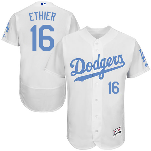 Men's Majestic Los Angeles Dodgers #16 Andre Ethier Authentic White 2016 Father's Day Fashion Flex Base MLB Jersey