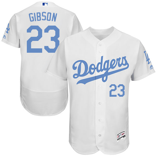 Men's Majestic Los Angeles Dodgers #23 Kirk Gibson Authentic White 2016 Father's Day Fashion Flex Base MLB Jersey