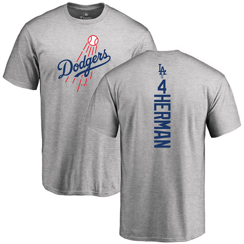 Women's Majestic Los Angeles Dodgers #4 Babe Herman Replica Grey Road Cool Base MLB Jersey
