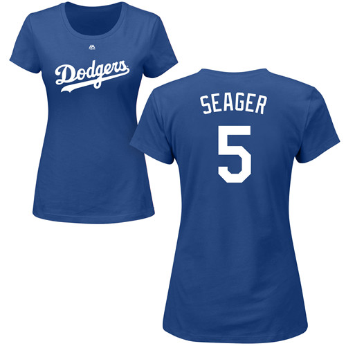 Women's Majestic Los Angeles Dodgers #5 Corey Seager Replica White Home Cool Base MLB Jersey