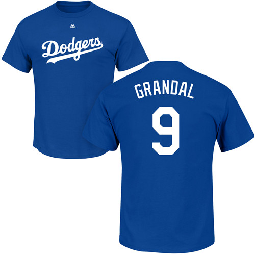 Youth Majestic Los Angeles Dodgers #9 Yasmani Grandal Replica White Home Cool Base MLB Jersey