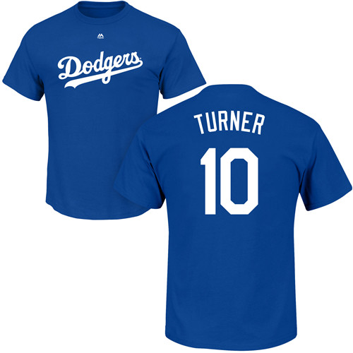 Youth Majestic Los Angeles Dodgers #10 Justin Turner Replica White Home Cool Base MLB Jersey
