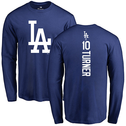 Women's Majestic Los Angeles Dodgers #10 Justin Turner Replica Royal Blue Alternate Cool Base MLB Jersey