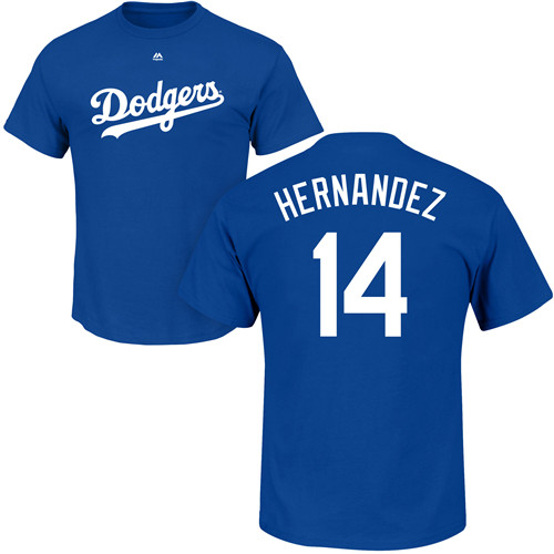 Youth Majestic Los Angeles Dodgers #14 Enrique Hernandez Replica White Home Cool Base MLB Jersey
