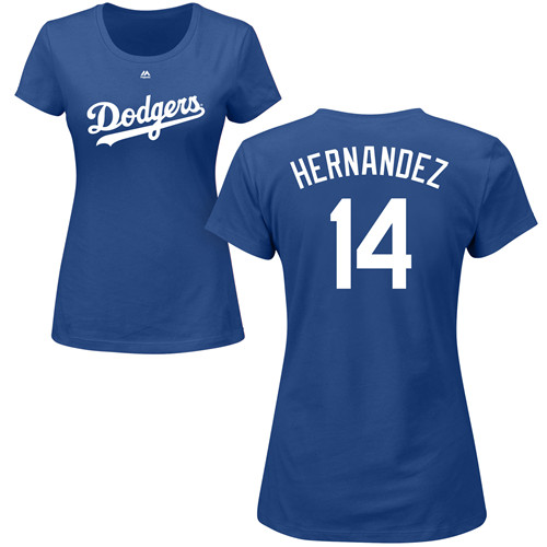 Women's Majestic Los Angeles Dodgers #14 Enrique Hernandez Replica White Home Cool Base MLB Jersey