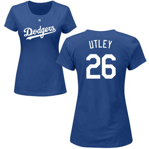 Women's Majestic Los Angeles Dodgers #26 Chase Utley Replica White Home Cool Base MLB Jersey