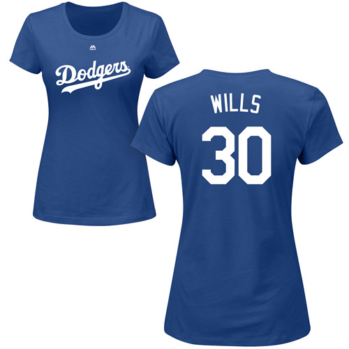 Women's Majestic Los Angeles Dodgers #30 Maury Wills Replica White Home Cool Base MLB Jersey