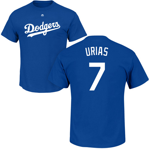Youth Majestic Los Angeles Dodgers #7 Julio Urias Replica White Home Cool Base MLB Jersey