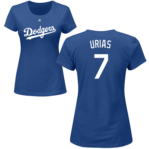 Women's Majestic Los Angeles Dodgers #7 Julio Urias Replica White Home Cool Base MLB Jersey