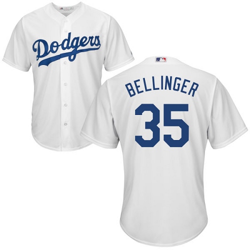 Men's Majestic Los Angeles Dodgers #35 Cody Bellinger Replica White Home Cool Base MLB Jersey