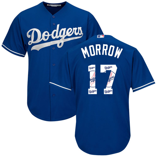 Men's Majestic Los Angeles Dodgers #17 Brandon Morrow Authentic Royal Blue Team Logo Fashion Cool Base MLB Jersey