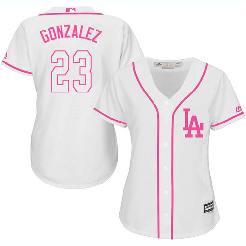 Women's Majestic Los Angeles Dodgers #23 Adrian Gonzalez Authentic White Fashion Cool Base MLB Jersey