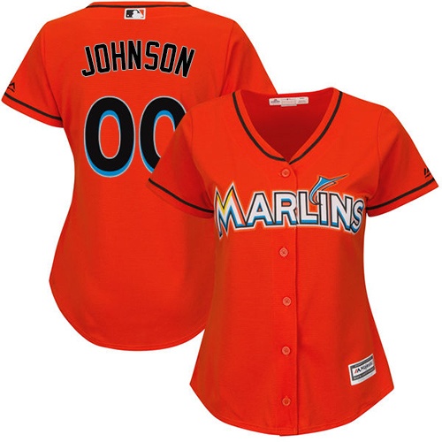 Women's Majestic Miami Marlins Customized Authentic Orange Alternate 1 Cool Base MLB Jersey