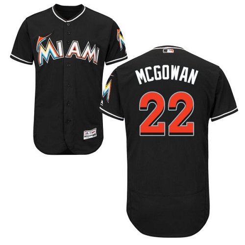 Men's Majestic Miami Marlins #22 Dustin McGowan Authentic Black Alternate 2 Cool Base MLB Jersey