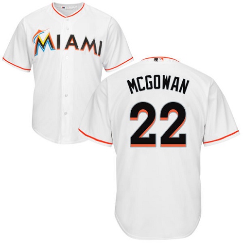 Youth Majestic Miami Marlins #22 Dustin McGowan Authentic White Home Cool Base MLB Jersey
