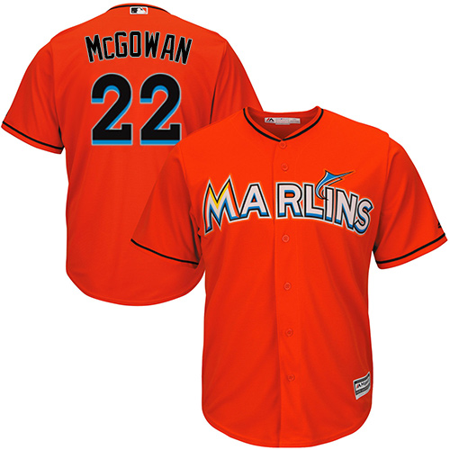Youth Majestic Miami Marlins #22 Dustin McGowan Authentic Orange Alternate 1 Cool Base MLB Jersey
