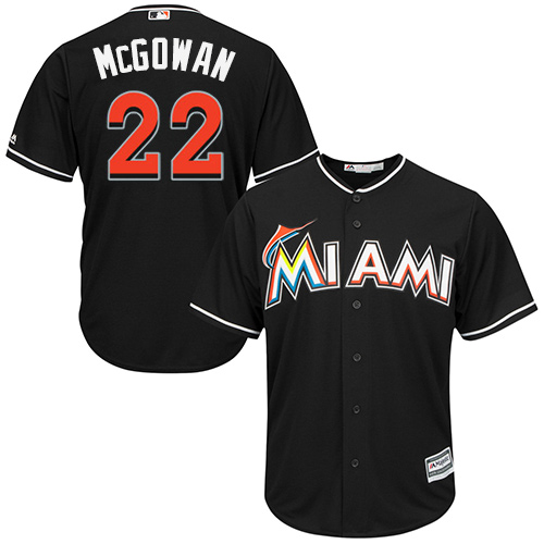 Youth Majestic Miami Marlins #22 Dustin McGowan Authentic Black Alternate 2 Cool Base MLB Jersey