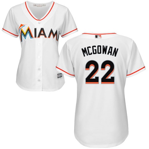 Women's Majestic Miami Marlins #22 Dustin McGowan Authentic White Home Cool Base MLB Jersey