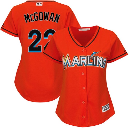 Women's Majestic Miami Marlins #22 Dustin McGowan Authentic Orange Alternate 1 Cool Base MLB Jersey