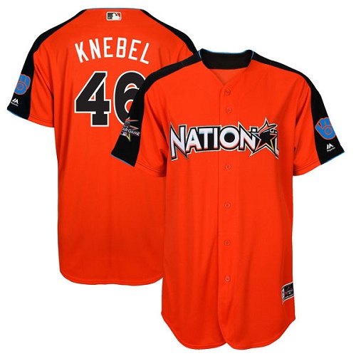 Men's Majestic Milwaukee Brewers #46 Corey Knebel Authentic Orange National League 2017 MLB All-Star MLB Jersey