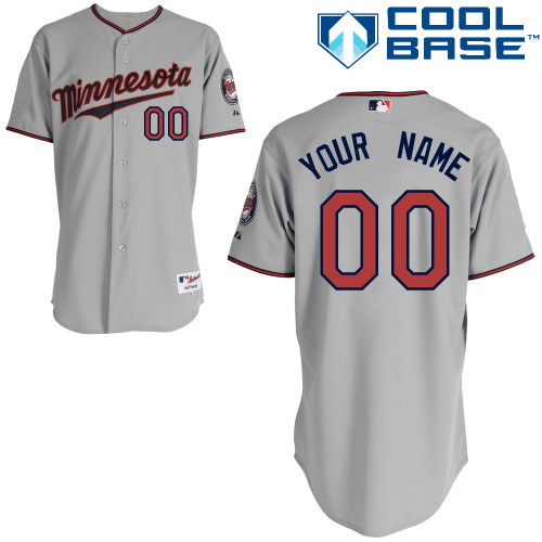 Youth Majestic Minnesota Twins Customized Authentic Grey Road Cool Base MLB Jersey