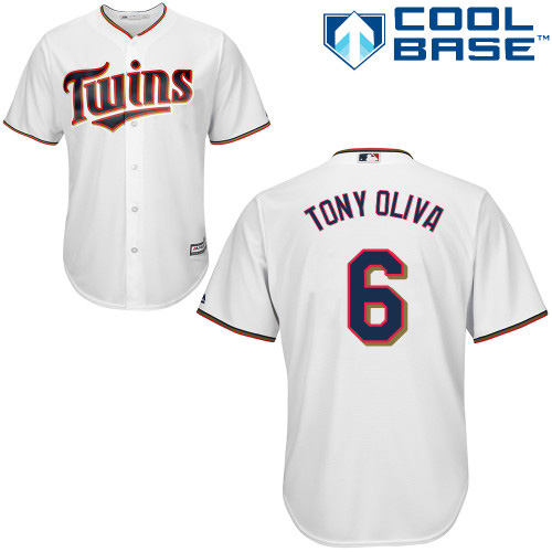 Men's Majestic Minnesota Twins #6 Tony Oliva Replica White Home Cool Base MLB Jersey