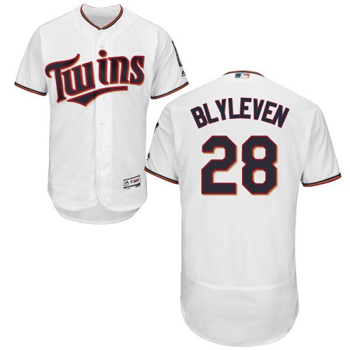 Men's Majestic Minnesota Twins #28 Bert Blyleven Authentic White Home Cool Base MLB Jersey