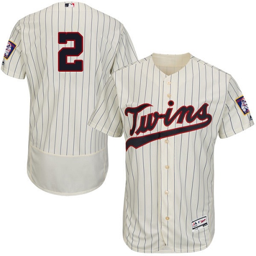 Men's Majestic Minnesota Twins #2 Brian Dozier Authentic Cream Alternate Cool Base MLB Jersey