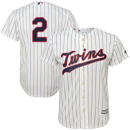 Men's Majestic Minnesota Twins #2 Brian Dozier Replica Cream Alternate Cool Base MLB Jersey