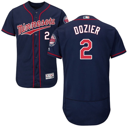 Men's Majestic Minnesota Twins #2 Brian Dozier Authentic Navy Blue Alternate Road Cool Base MLB Jersey
