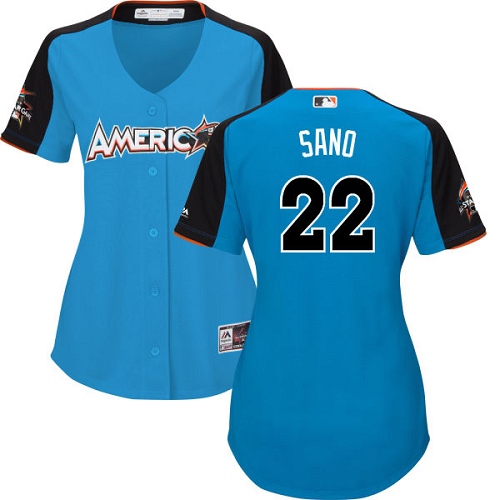 Women's Majestic Minnesota Twins #22 Miguel Sano Replica Blue American League 2017 MLB All-Star MLB Jersey