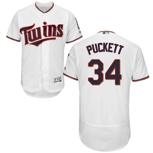 Men's Majestic Minnesota Twins #34 Kirby Puckett Authentic White Home Cool Base MLB Jersey