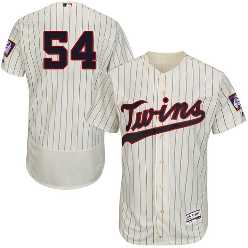 Men's Majestic Minnesota Twins #54 Ervin Santana Authentic Cream Alternate Cool Base MLB Jersey