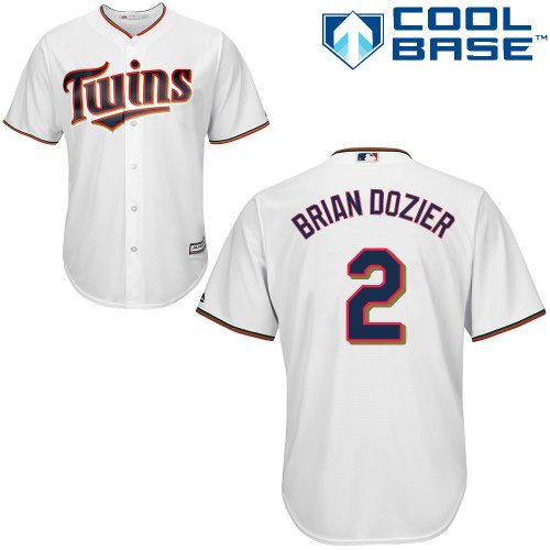 Youth Majestic Minnesota Twins #2 Brian Dozier Authentic White Home Cool Base MLB Jersey